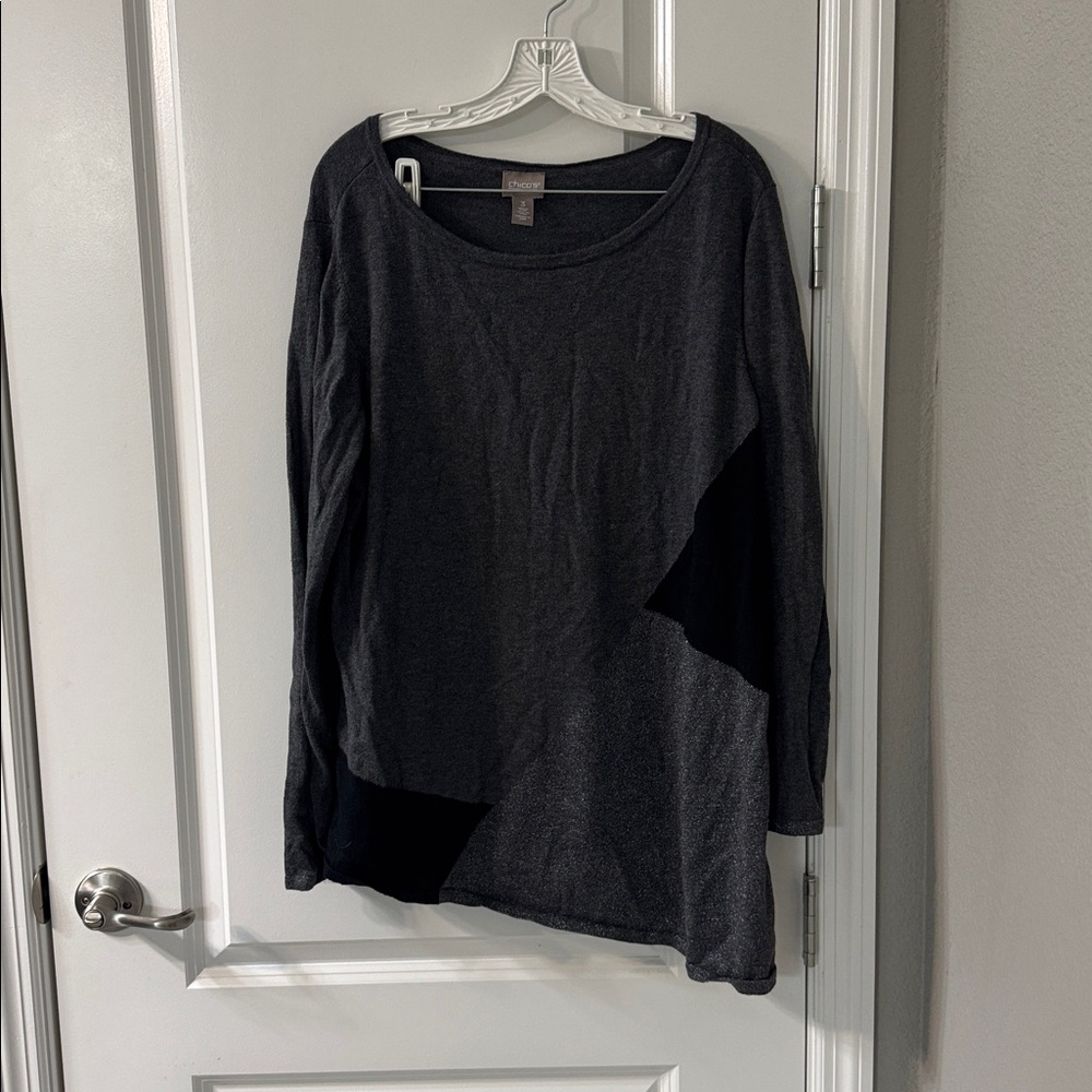 Chico's Charcoal Knit Top